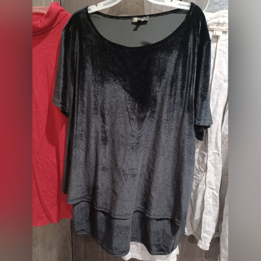 Elegant Black Velvet Women's Top